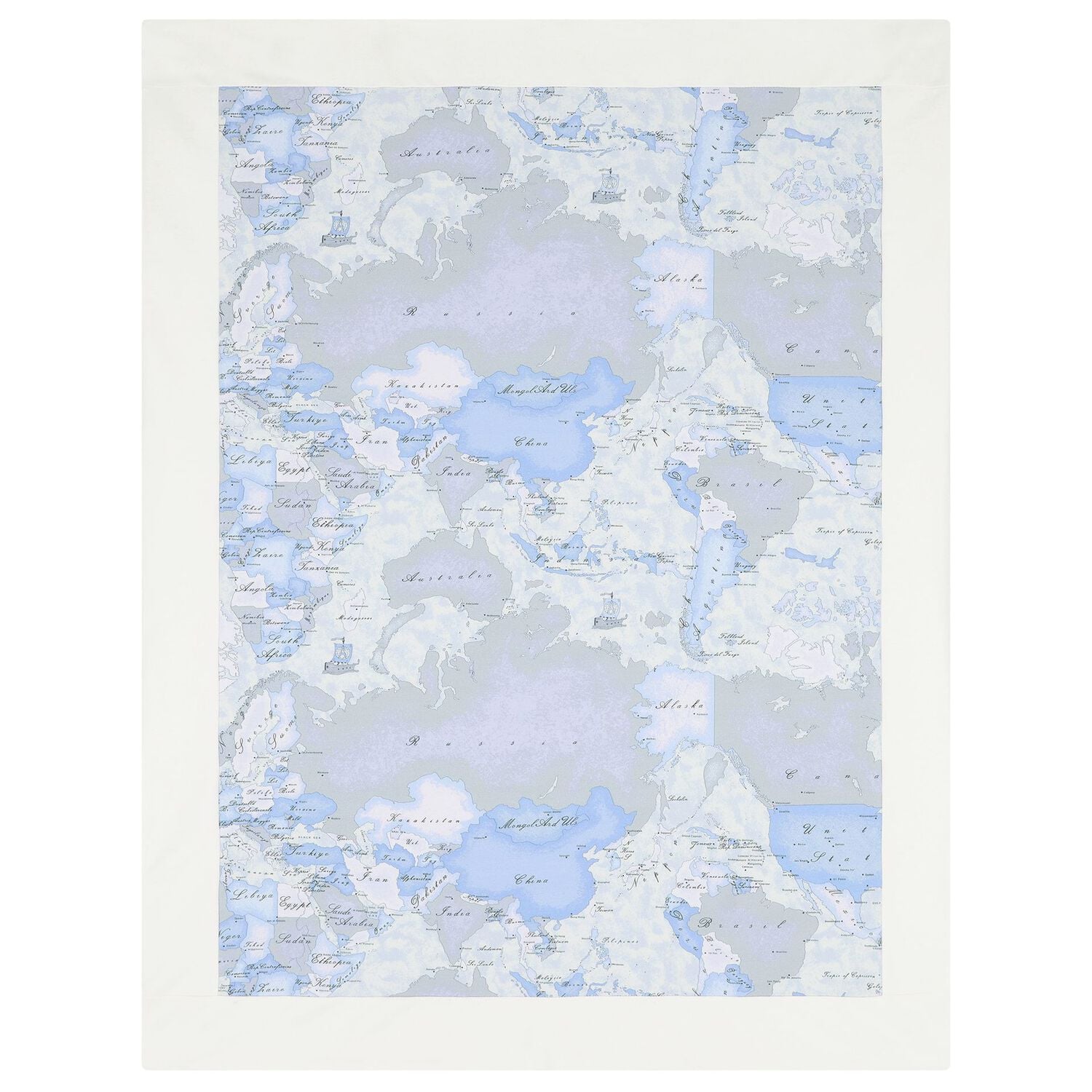 Baby Boys Ivory & Blue Geo Map Babygrow Gift Set, 1, hi-res