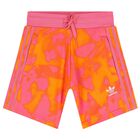 طقم بنات شورت بشعار تريفويل باللون البيج والوردي, 1, hi-res