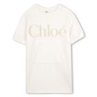 Girls Mini Me Ivory Logo Sweatshirt Dress, 1, hi-res