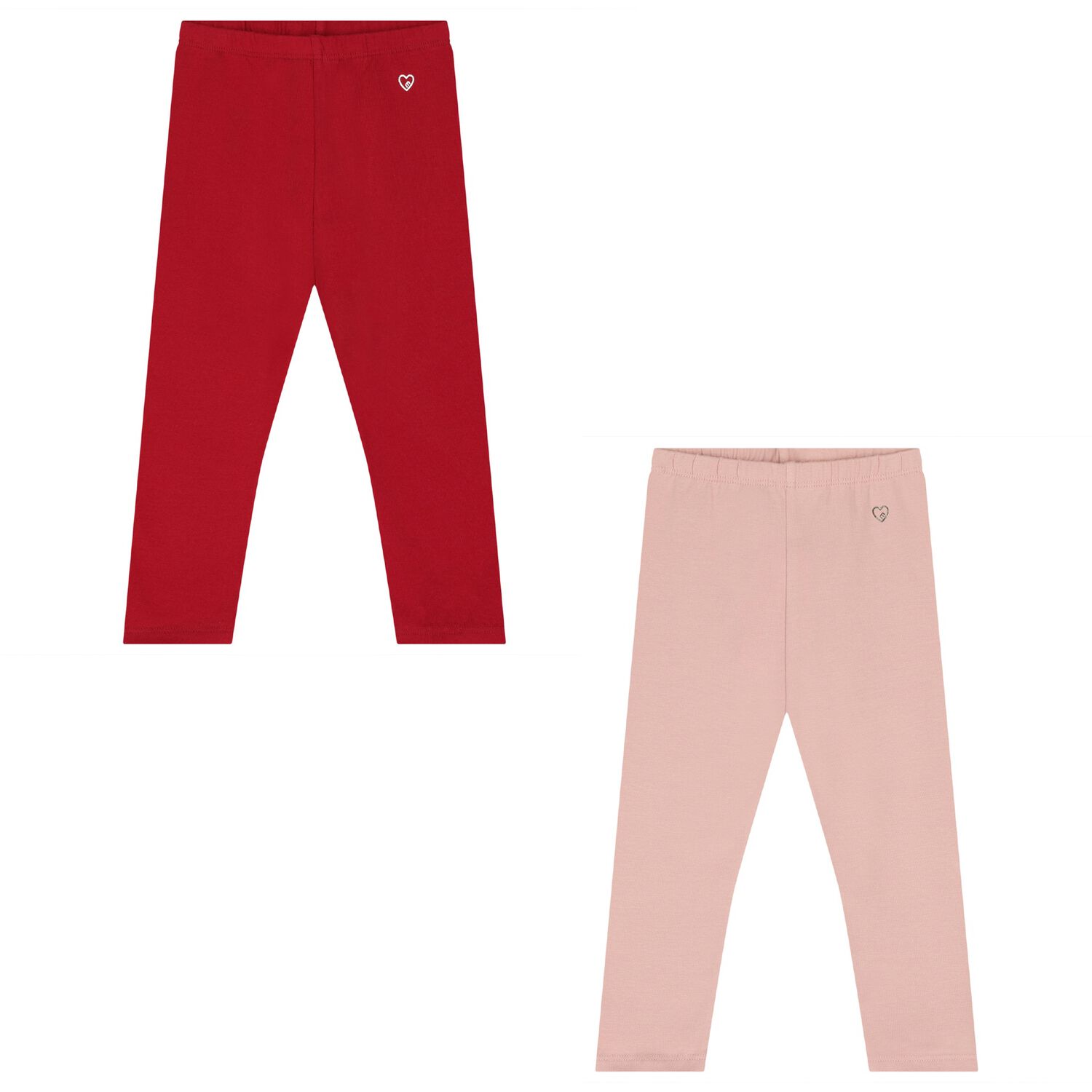 Younger Girls Pink & Red Leggings ( 2-Pack ), 1, hi-res