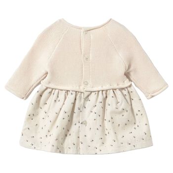 Baby Girls Ivory Knitted Dress