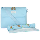 Moschino Blue Teddy Bear Logo Baby Changing Bag | Junior Couture