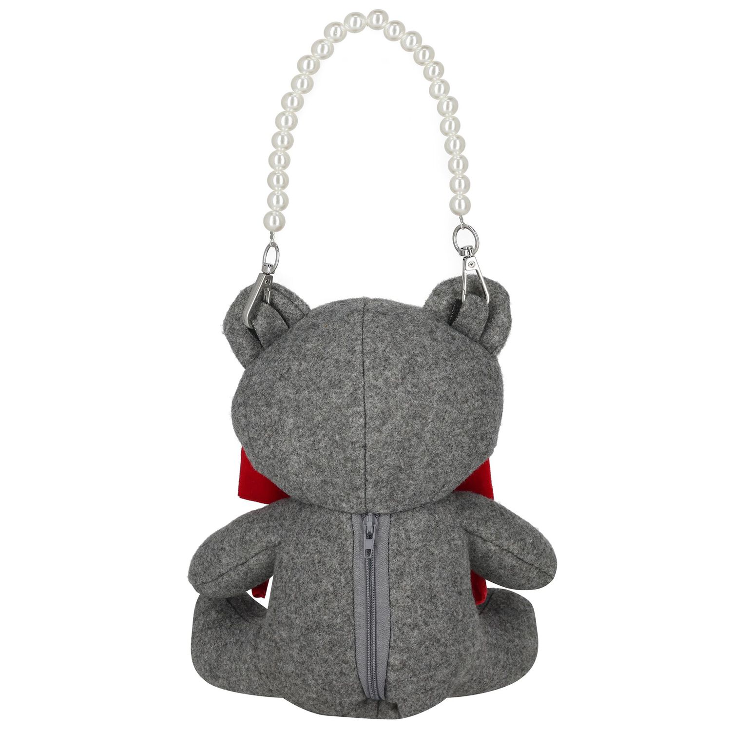 Girls Grey Teddy Bear Handbag ( 21cm ), 1, hi-res