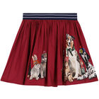 Girls Red Animals Skirt, 1, hi-res