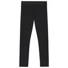 Girls Black Rhinestones Leggings, 1, hi-res