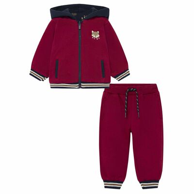 Younger Boys Red & Navy Reversible Tracksuit