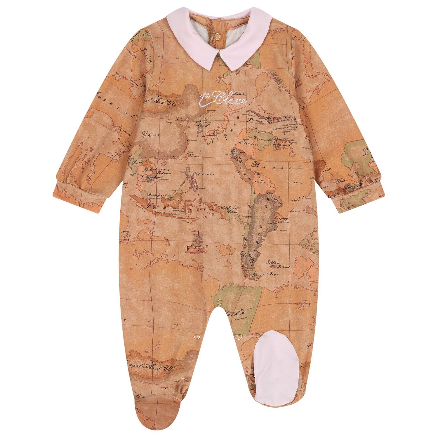 Baby Girls Beige & Pink Geo Map Babygrow Gift Set, 2, hi-res image number null