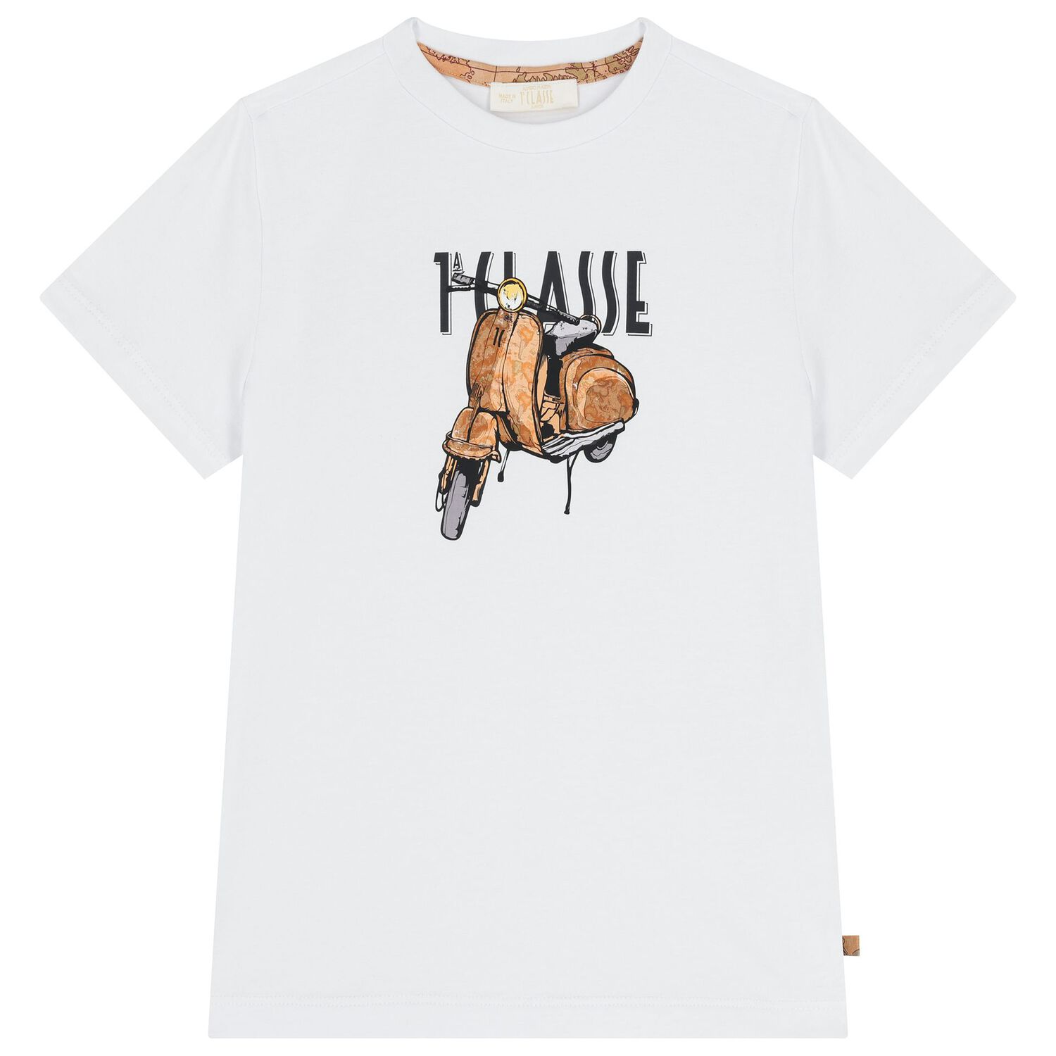 Boys White & Beige Geo Map Shorts Set, 1, hi-res