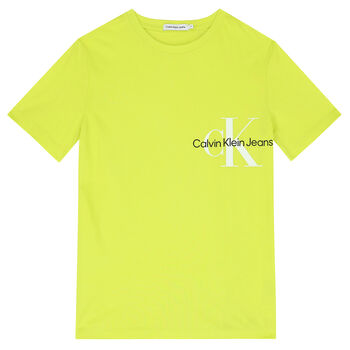 Boys Neon Green Logo T-Shirt