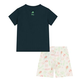 Green & Ivory Disney Logo Baby Shorts Set