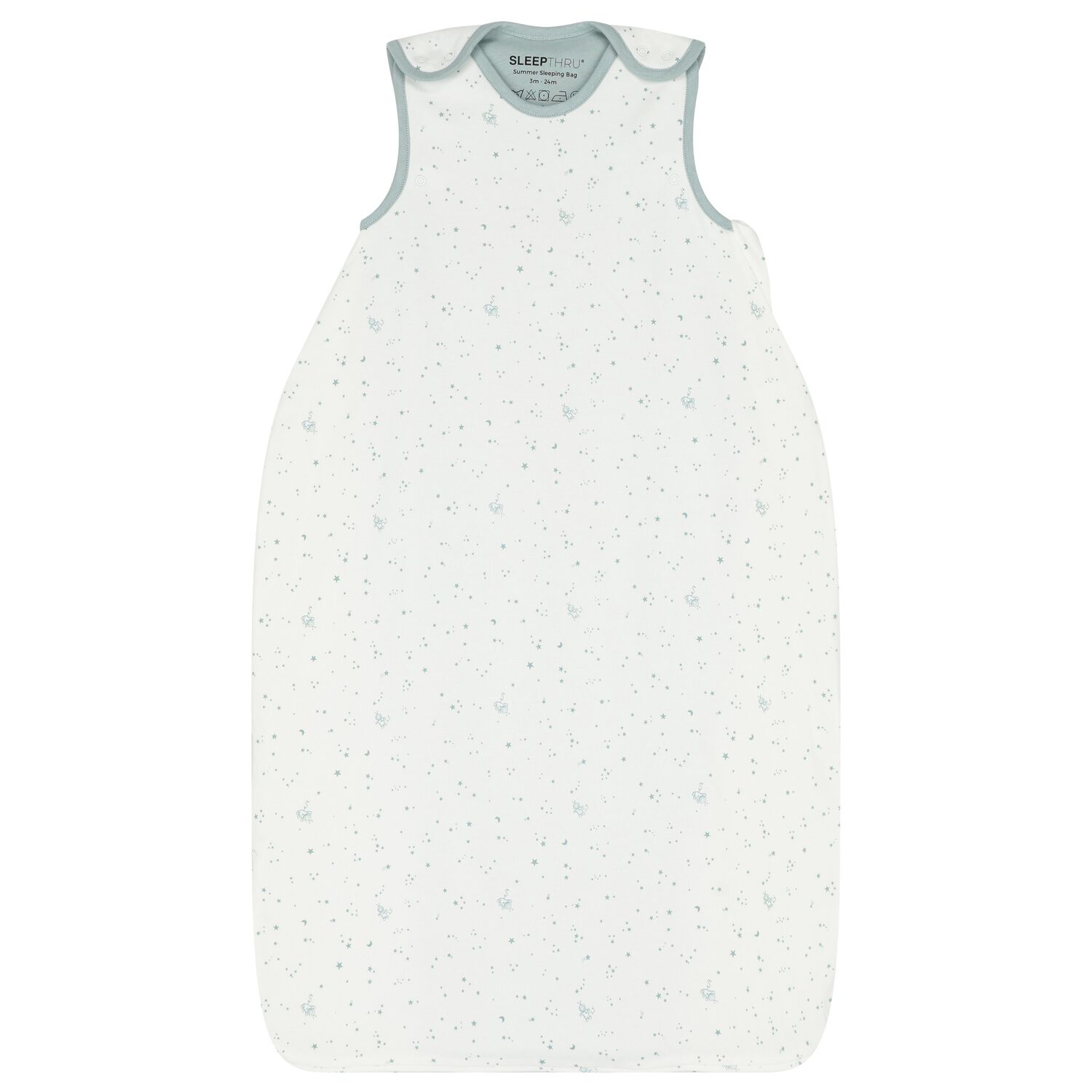 Baby Boys White & Green Aerotemp Sleeping Bag, 1, hi-res