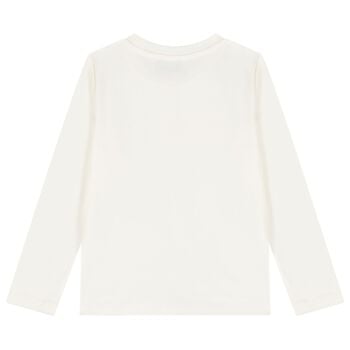 Girls Ivory Logo Long Sleeve Top
