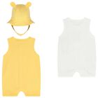 Baby Boys Ivory & Yellow Rompers Set, 1, hi-res