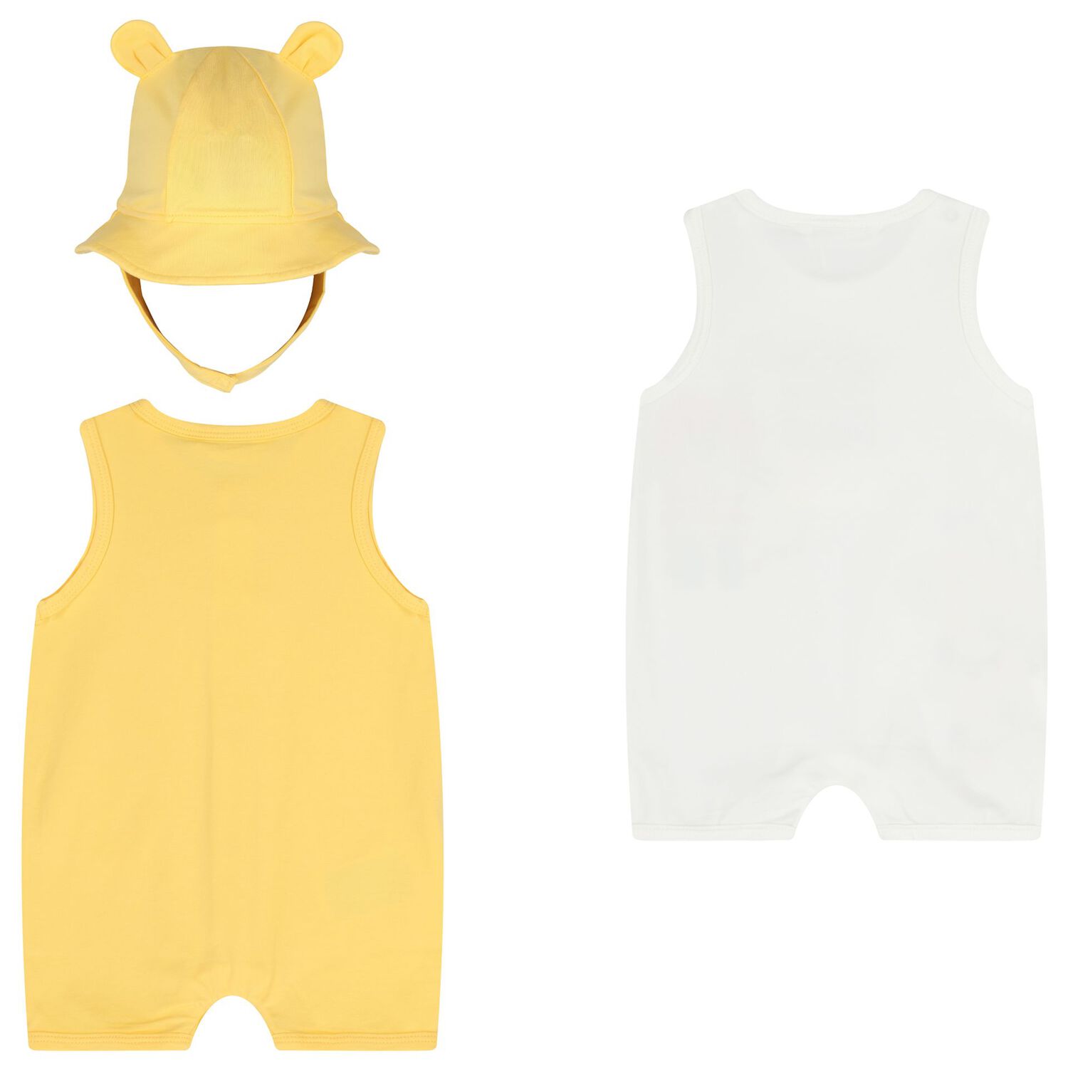 Baby Boys Ivory & Yellow Rompers Set, 1, hi-res