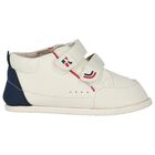 Younger Boys Ivory & Blue Trainers, 1, hi-res