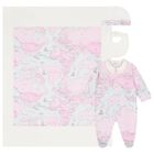 Baby Girls Ivory & Pink Geo Map Babygrow Gift Set, 2, hi-res