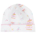 Baby Girls White & Pink Carousel Hat, 1, hi-res