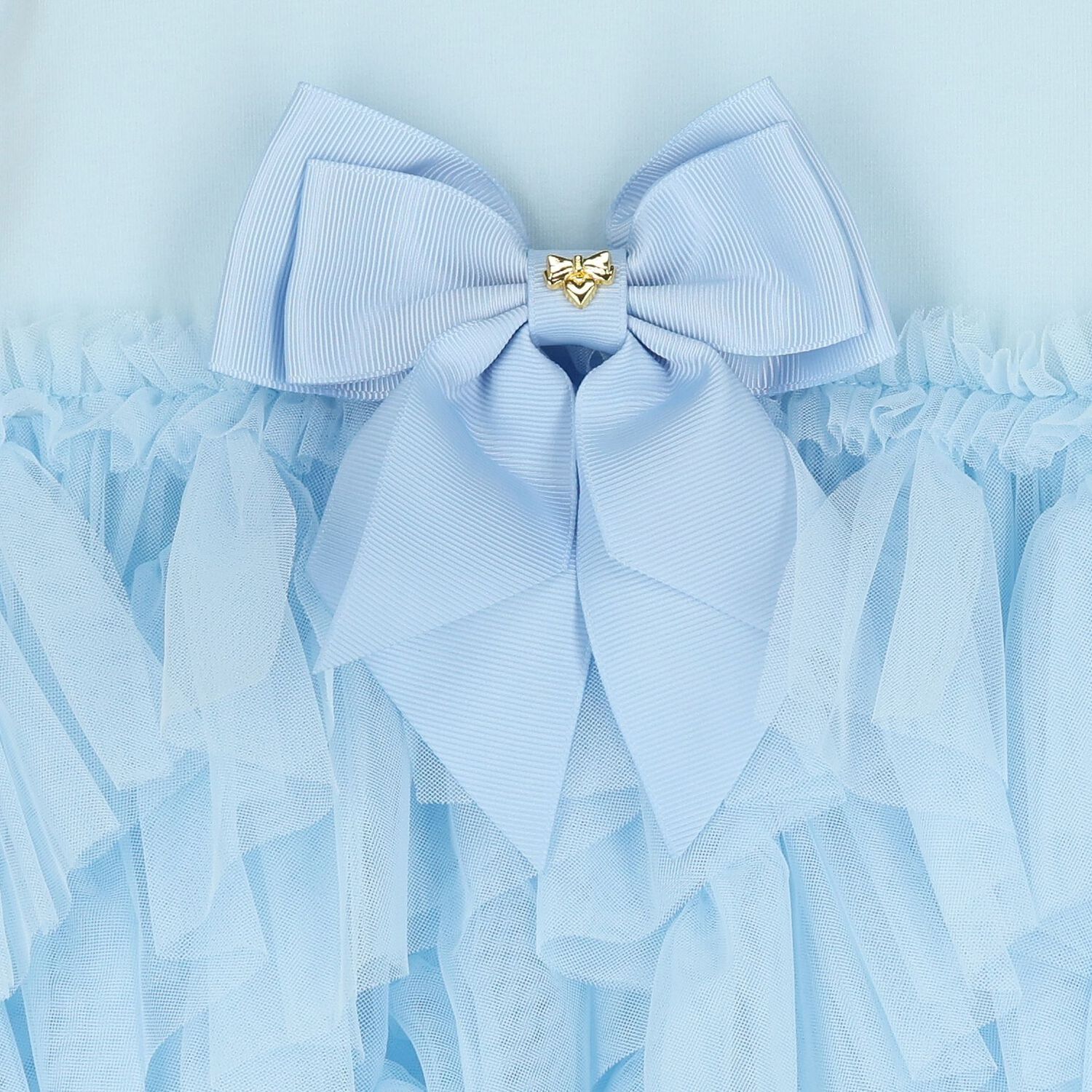 Baby Girls Blue Tulle Ruffles Dress, 1, hi-res