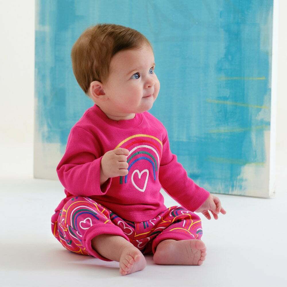 Girls top rainbow tracksuit