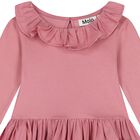 Younger Girls Pink Ruffled Long Sleeve Dress, 1, hi-res
