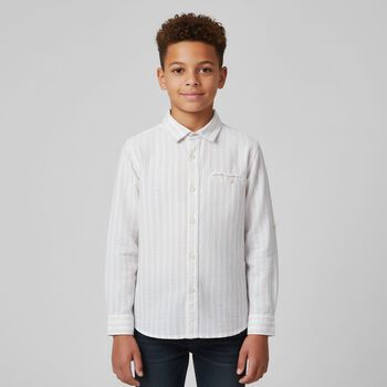 Boys Beige Stripe Shirt, 1 Boys Beige Stripe Shirt