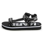 Girls Black & White Logo Sandals, 1, hi-res