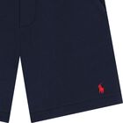 Boys Navy Blue Logo Shorts, 1, hi-res