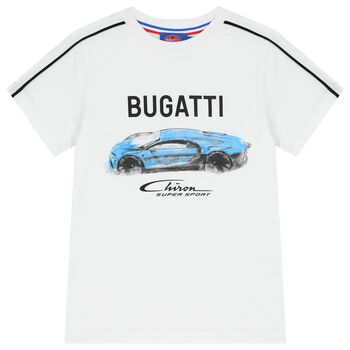 Boys White & Blue Logo T-Shirt