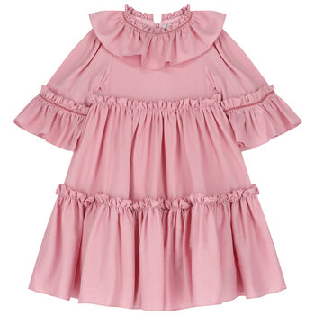 Girls Pale Pink Tiered Dress