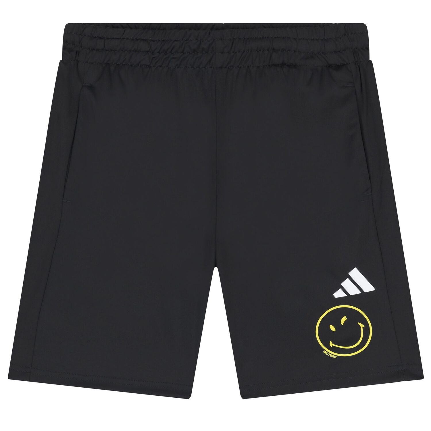 Black Smiley Logo Shorts Set, 1, hi-res