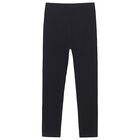 Girls Black Logo Leggings, 1, hi-res