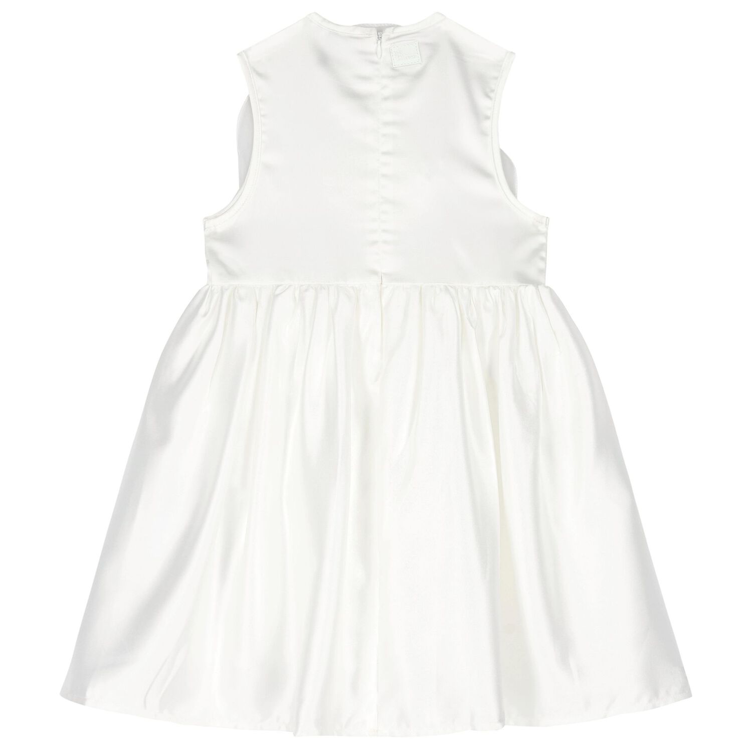 Girls White Rose Satin Dress, 1, hi-res image number null