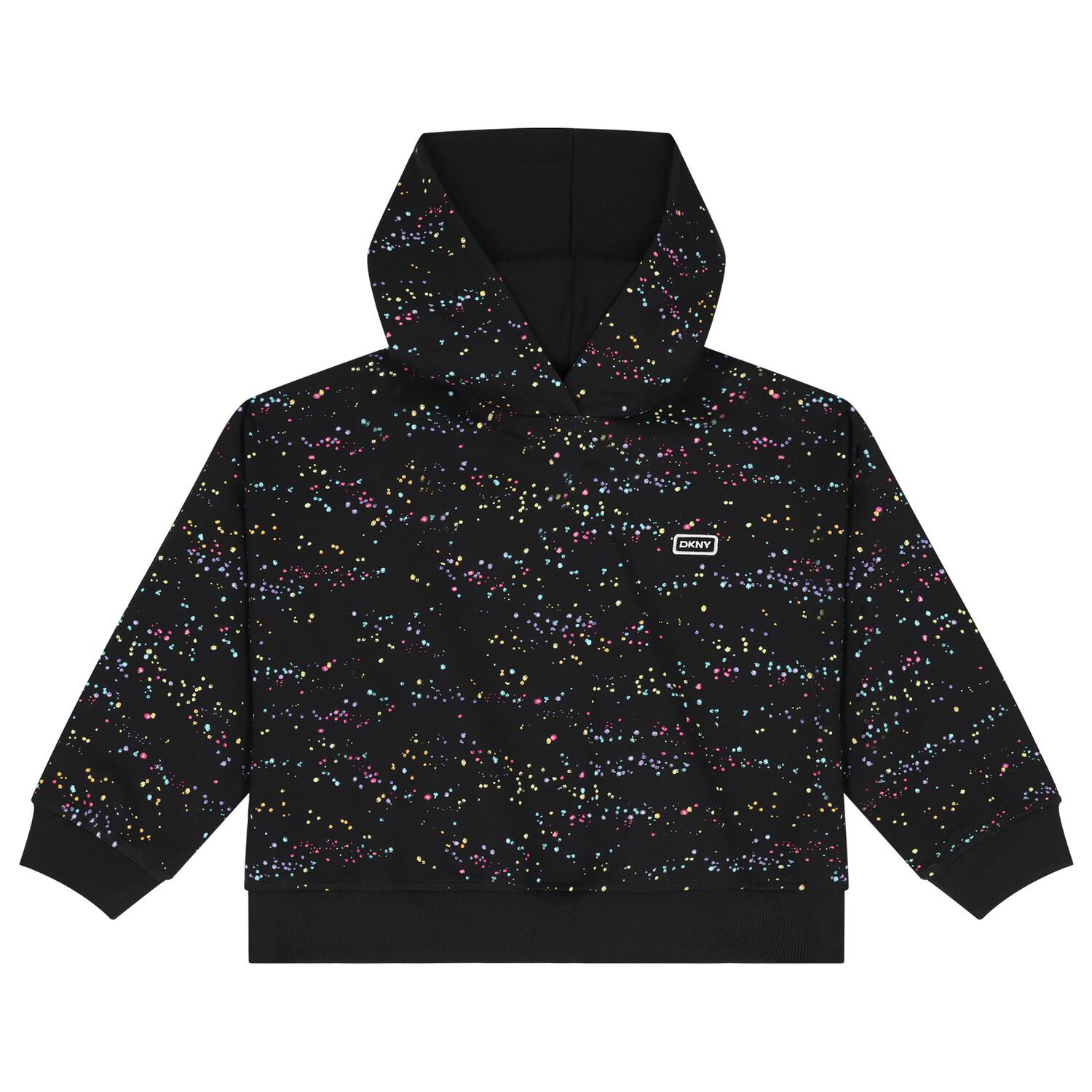 Girls Black Starlight Logo Hooded Top, 1, hi-res