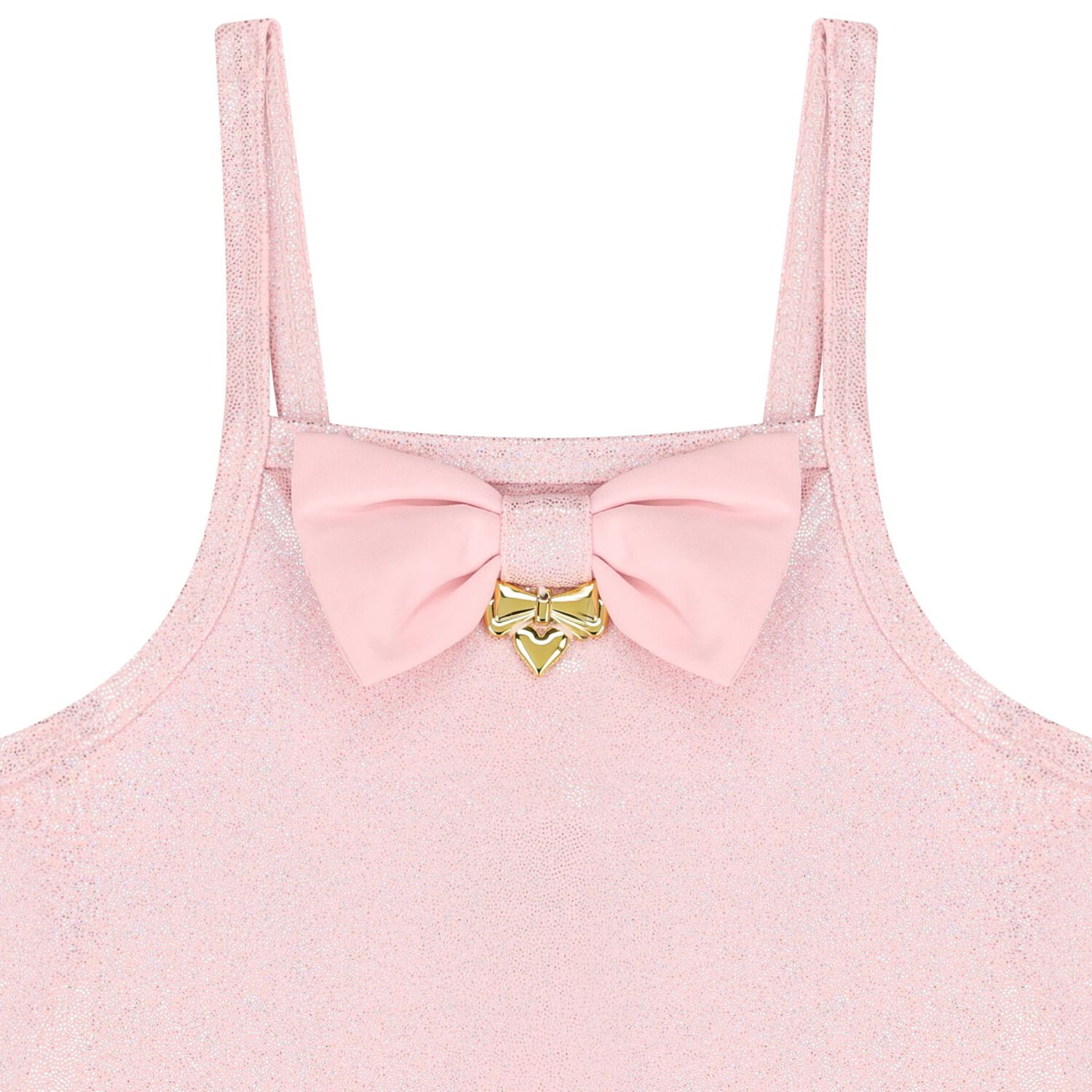 Baby Girls Pink Iridescent Shimmer Swimsuit, 1, hi-res