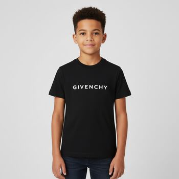Boys Black Logo T-Shirt, 1 Boys Black Logo T-Shirt