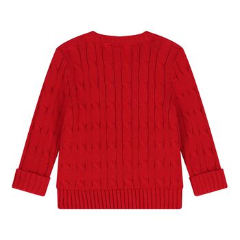 Baby Boys Red Logo Knitted Top