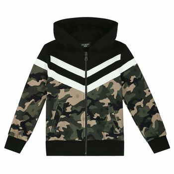 Boys Camouflage Hooded Top