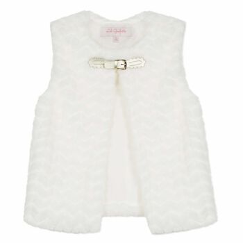 Girls Ivory Faux Fur Gilet