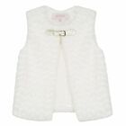 Girls Ivory Faux Fur Gilet, 1, hi-res