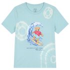 Boys Turquoise Blue Teddy Bear Logo T-Shirt, 1, hi-res