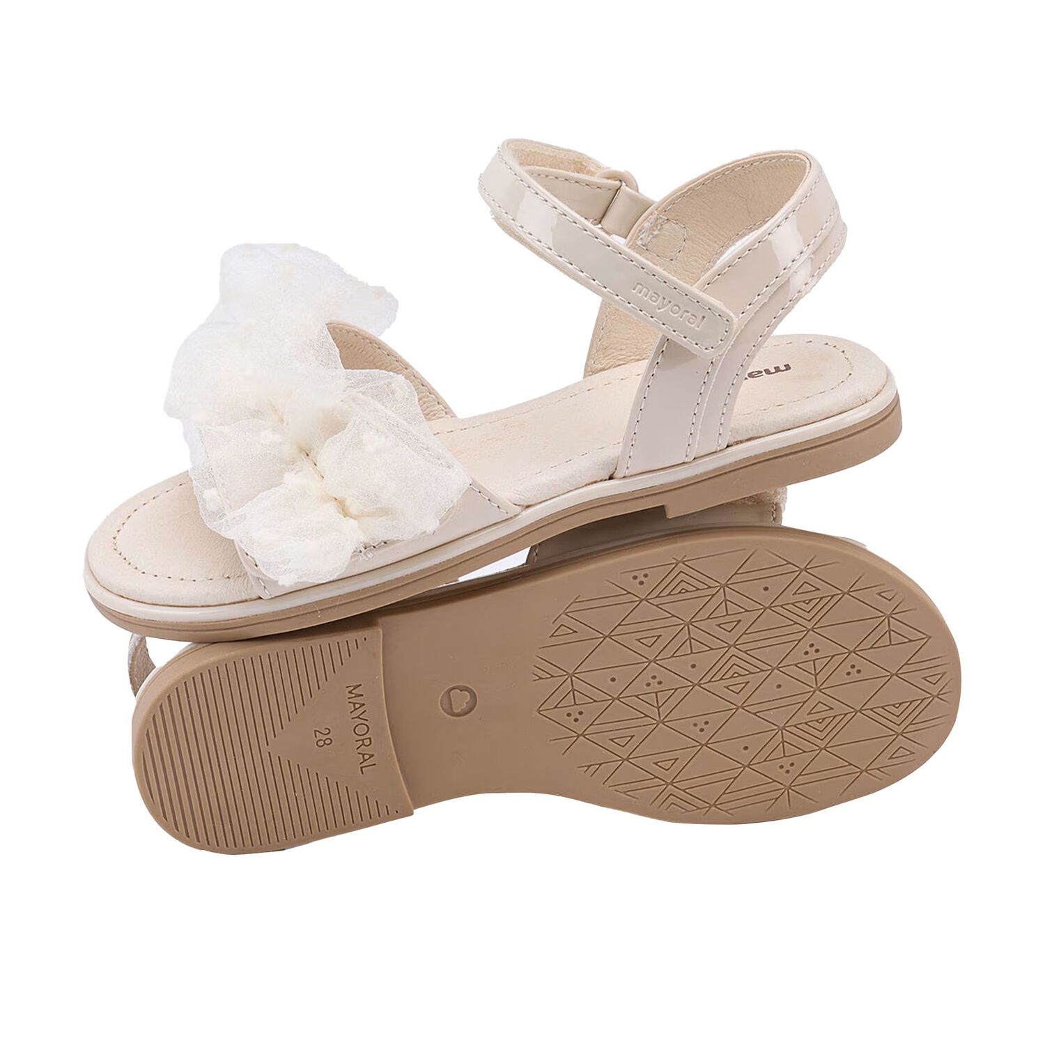 صندل تول بنات بكشكشة باللون الأبيض, 2, hi-res image number null