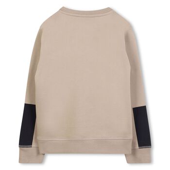Boys Beige Logo Sweatshirt