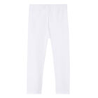 Girls White Logo Leggings, 3, hi-res