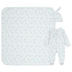Baby Boys White & Blue Africa Babygrow Gift Set, 1, hi-res