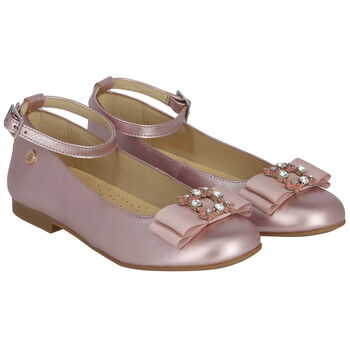 Girls Pink Embellished Ballerina Shoes