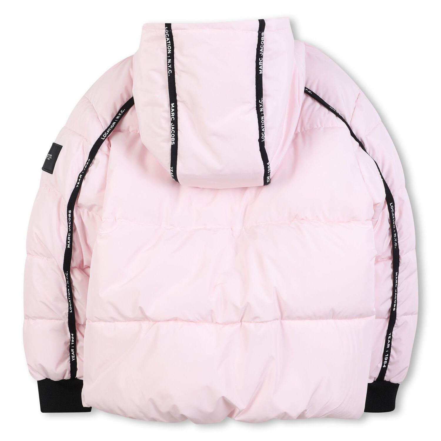 Girls Pink Logo Puffer Jacket, 2, hi-res