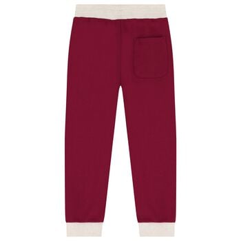 Boys Burgundy Logo Joggers