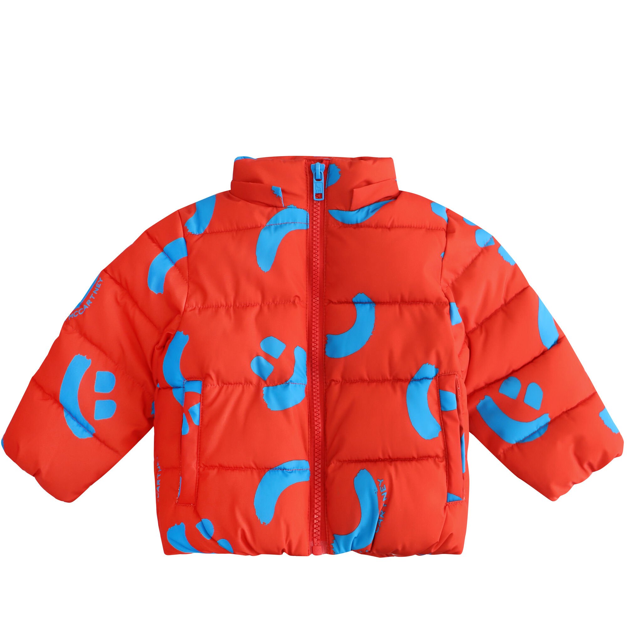 Stella McCartney Younger Boys Red Smiley Puffer Jacket