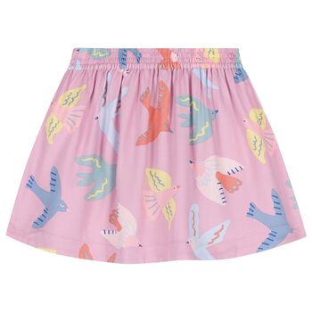 Girls Pink Birds Skirt