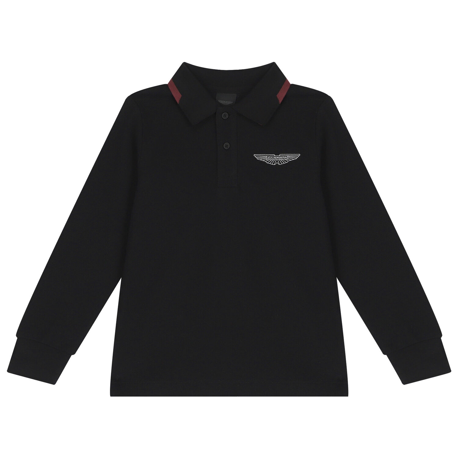 Boys Black Aston Martin Logo Polo Shirt, 1, hi-res image number null